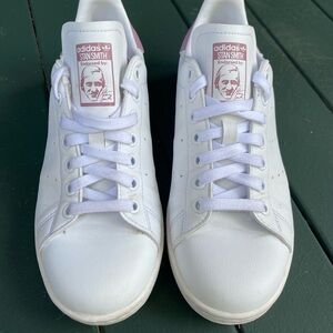 Adidas Stan Smith White with Mauve and Gold